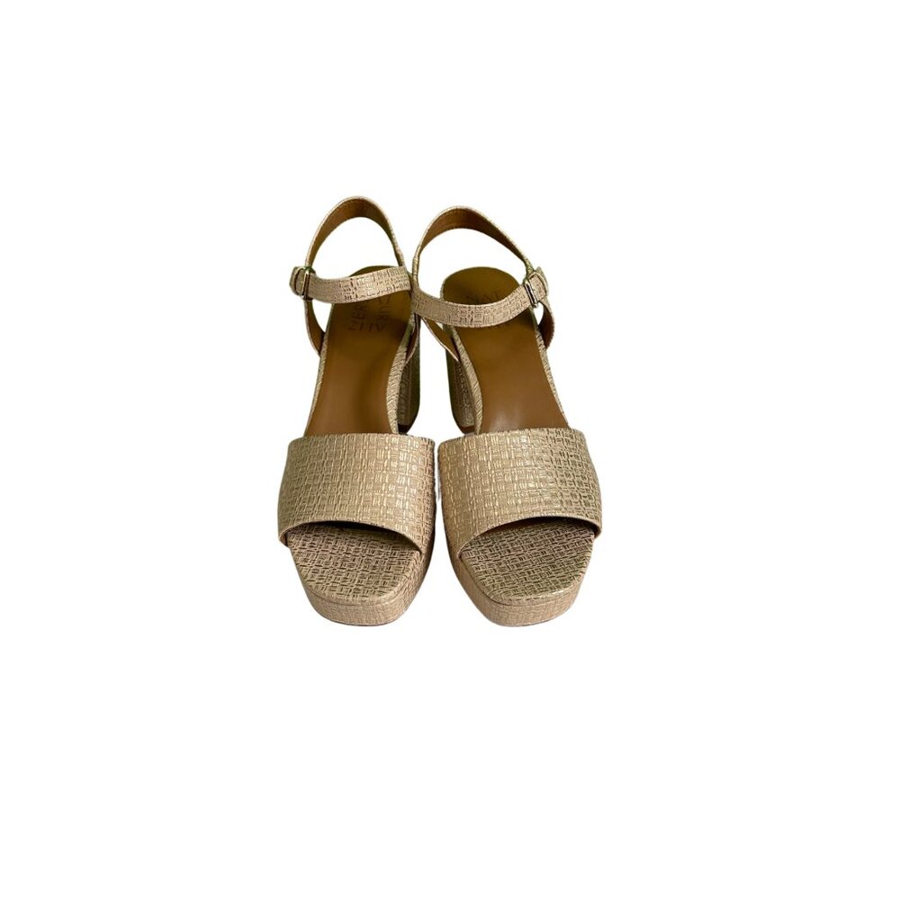 Naturalizer Beige Wedge Sandals Size 7.5 Comfort Platform
